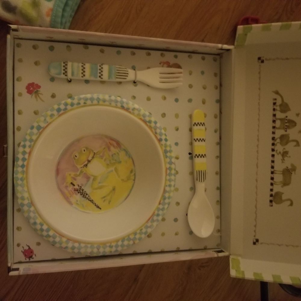 Mackenzie childs frog kids eatery set